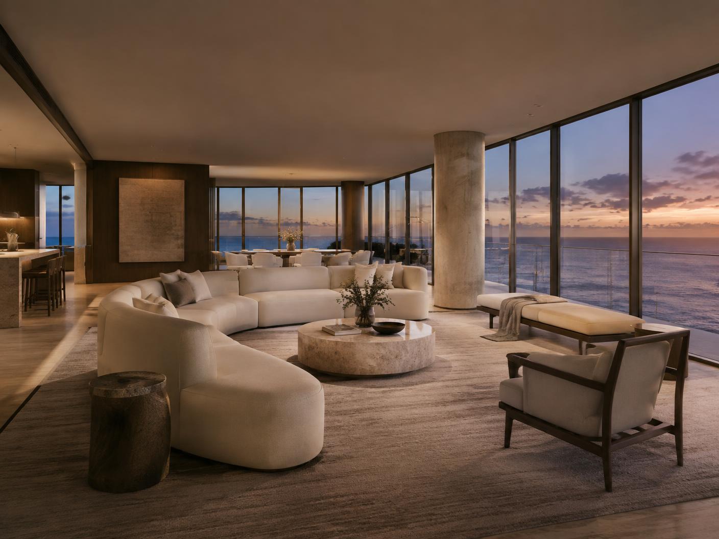 Oceanfront penthouse interior