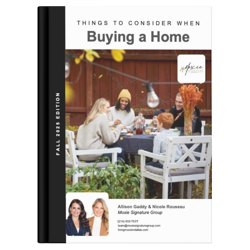 Cover of the Moxie buyer guide, Things to Consider When Buying a Home