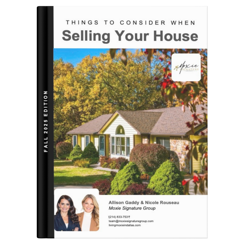 Cover of the Moxie seller guide, Things to Consider When Selling Your House